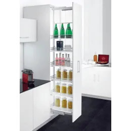 Kuhinjski izvlečni element ELEGANCE 1270–1570 mm z blaženjem / krom – bela