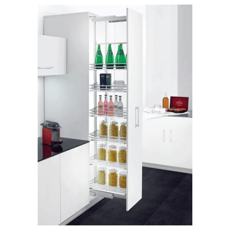 Kuhinjski izvlečni element ELEGANCE 1270–1570 mm z blaženjem / krom – bela