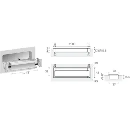 Komplet končnih kapic za ročaj MANGA 2000 mm / Aluminij