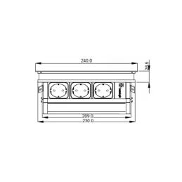 Izvlečna vtičnica s kabelsko uvodnico VERSAFLAP 3 × 230 V / aluminij