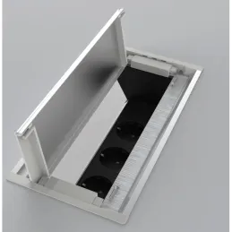 Izvlečna vtičnica s kabelsko uvodnico VERSAFLAP 3 × 230 V / aluminij