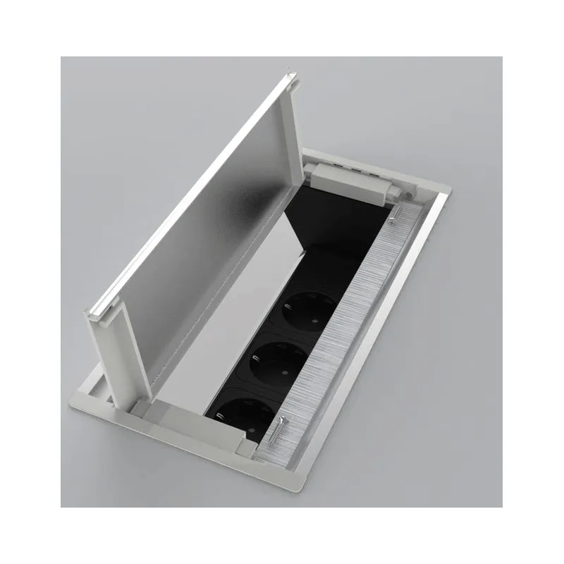Izvlečna vtičnica s kabelsko uvodnico VERSAFLAP 3 × 230 V / aluminij
