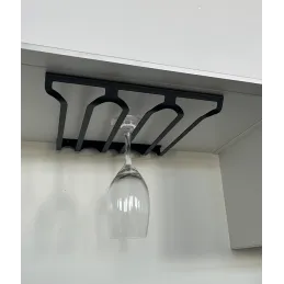 Triredno držalo za kozarce EXCLUSIVE / Mat črna
