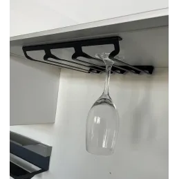 Triredno držalo za kozarce EXCLUSIVE / Mat črna