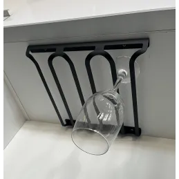 Triredno držalo za kozarce EXCLUSIVE / Mat črna