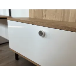 Leseni gumbast ročaj ARSIA / Bela – motiv mreže