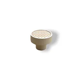 Drevená úchytka knopka ARSIA / Biela - trojuholníky