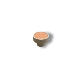 Leseni gumb ARSIA / bel – motiv oranžne jelke