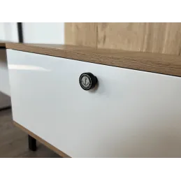 Leseni gumb ARSIA / črn – motiv sidra