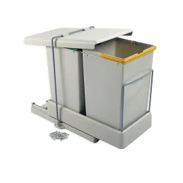 Izvlečni koš za odpadke LOTUS 2 × 14 L / Siv