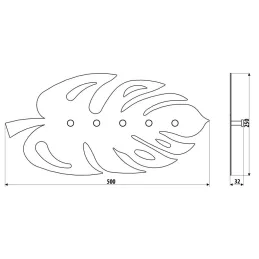 Stenski obešalnik SPRING XL / Mat črna