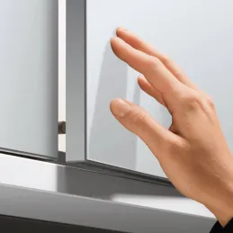 Zavesa za odpiranje brez ročaja – brez blaženja, 90° za slepi kot Sensys W90