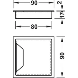 2-delna kabelska uvodnica 90 x 90 mm / nerjavno jeklo