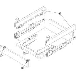 Predal s stransko steno MATRIX BOX P 60 mm / Bela