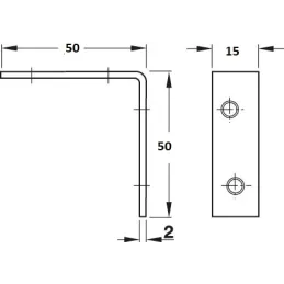 Povezovalni kotnik 50 x 50 mm – 10 kosov / rumeni cink