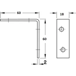 Povezovalni kotnik 60 x 60 mm – 10 kosov / Rumeno pocinkano kaplama