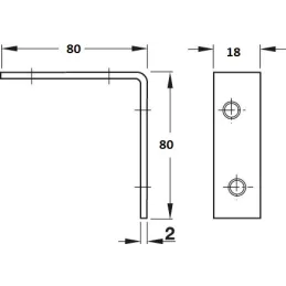 Povezovalni kotnik 80 x 80 mm – 10 kosov / rumeni cink