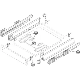 Kuhinjski predal BLUM – Merivobox »N« / Orion siva