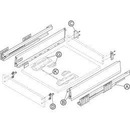 Kuhinjski predal BLUM – Merivobox »M« 40 kg / Orion siva