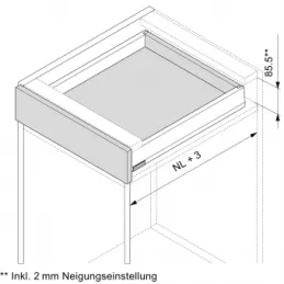 Bočnice BLUM Merivobox »N« 68,5 mm / Orion siva