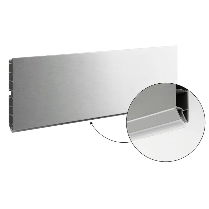 Plastični kuhinjski podnožni profil / Brušen aluminij