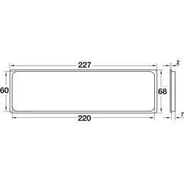 PVC prezračevalna rešetka 227 x 68 mm / Bela