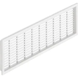 PVC prezračevalna rešetka 227 x 68 mm / Bela