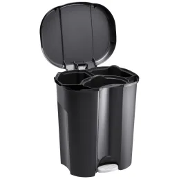 Koš za odpadke TRIO 2 × 15 l + 1 × 10 l / črn