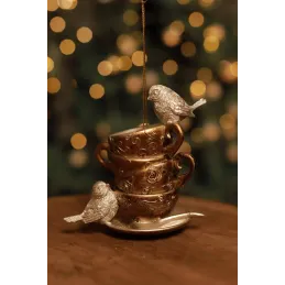 Božični okrasek za drevesce CUP / Zlata
