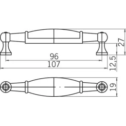 Ročaj CERANO / Starinska medenina z motivom F21