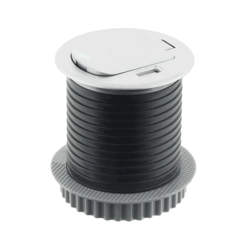 Notranja vgradna vtičnica za mizo COPMACT 1 × 230 V + polnjenje USB / aluminij