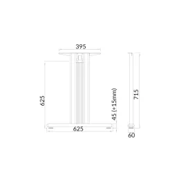 Noga namizne konstrukcije Desk Bar TEMPO T 600 / siva