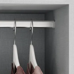 Komplet 2 ovalnih obešalnih palic z nosilci / Aluminij