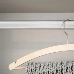 Komplet 2 ovalnih obešalnih palic z nosilci / Aluminij