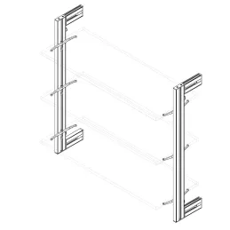 Modularni regalni sistem ZERO 900 mm / Mat črna
