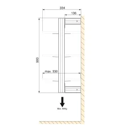 Modularni regalni sistem ZERO 900 mm / Mat črna