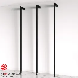 Modularni garderobni sistem ZERO 2115 mm – 3 pokončni letvi / mat črna