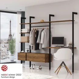 Pokončni nosilec za modularni garderobni sistem ZERO / Črna matirana