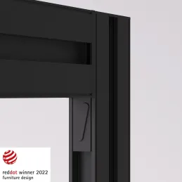 Komplet pritrdilnih elementov za nosilno palico za modularni garderobni sistem ZERO / Mat črna