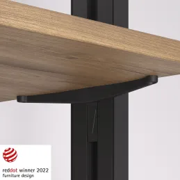 Komplet nosilcev za leseno polico za modularni garderobni sistem ZERO / Mat črna