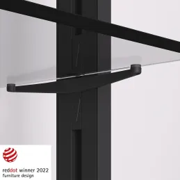 Komplet nosilcev za stekleno polico za modularni garderobni sistem ZERO / Mat črna