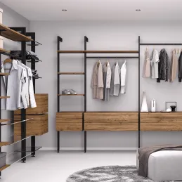 Komplet ročajev za omarico za modularni garderobni sistem ZERO / Mat črna