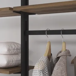 Komplet nosilcev za obešalno palico za modularni garderobni sistem ZERO / Mat črna
