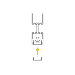 LED-profil z difuzorjem za modularni garderobni sistem ZERO / mat črna