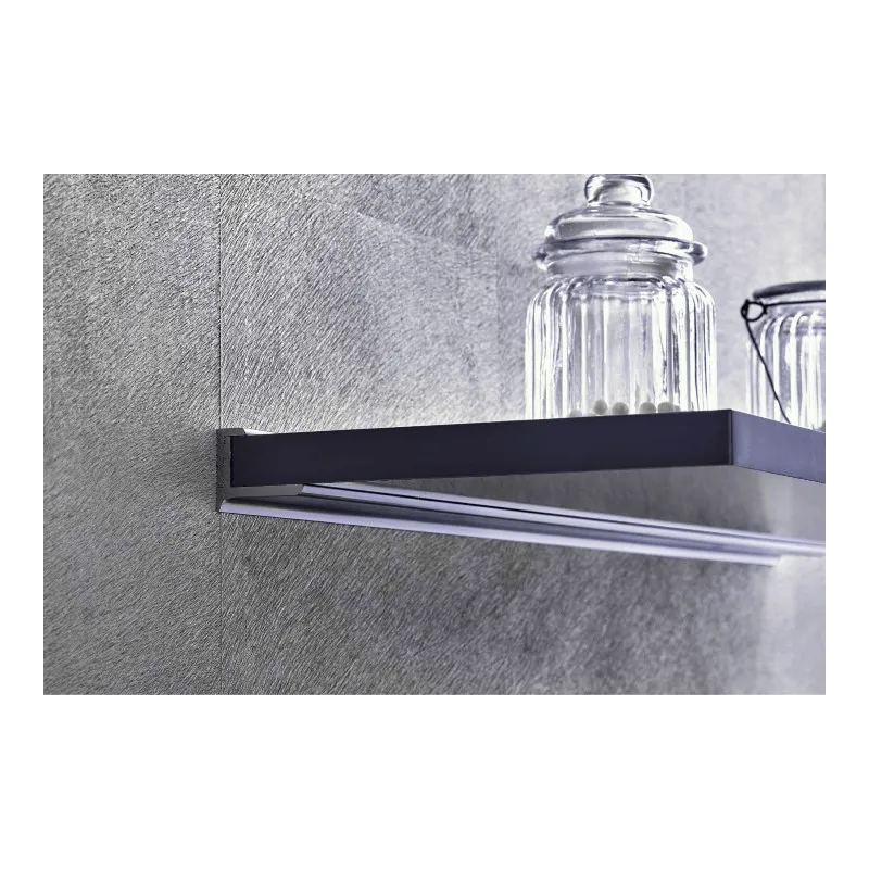Aluminijasto nosilo za leseno polico / Črna matirana