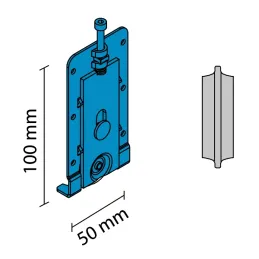 Komplet okovja za dvoje drsnih vrat OMEGA B RAMA – 2 m / aluminij