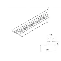 Spodnje enotirno vodilo RAMA SINGLE 8750 / aluminij