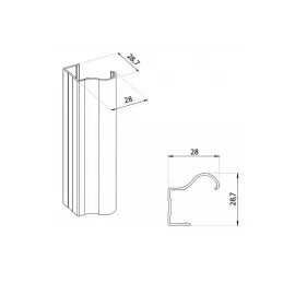 Ročaj za drsna vrata OMEGA R-18 / Aluminij