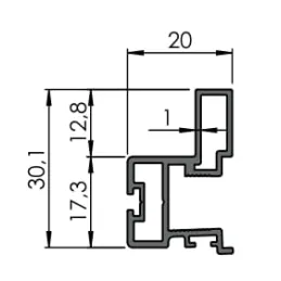 Ročaj za drsna vrata TWIN FLAT / mat črna