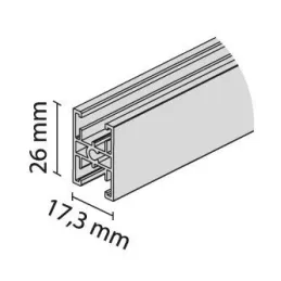 Vodoravni povezovalni profil TWIN / Aluminij